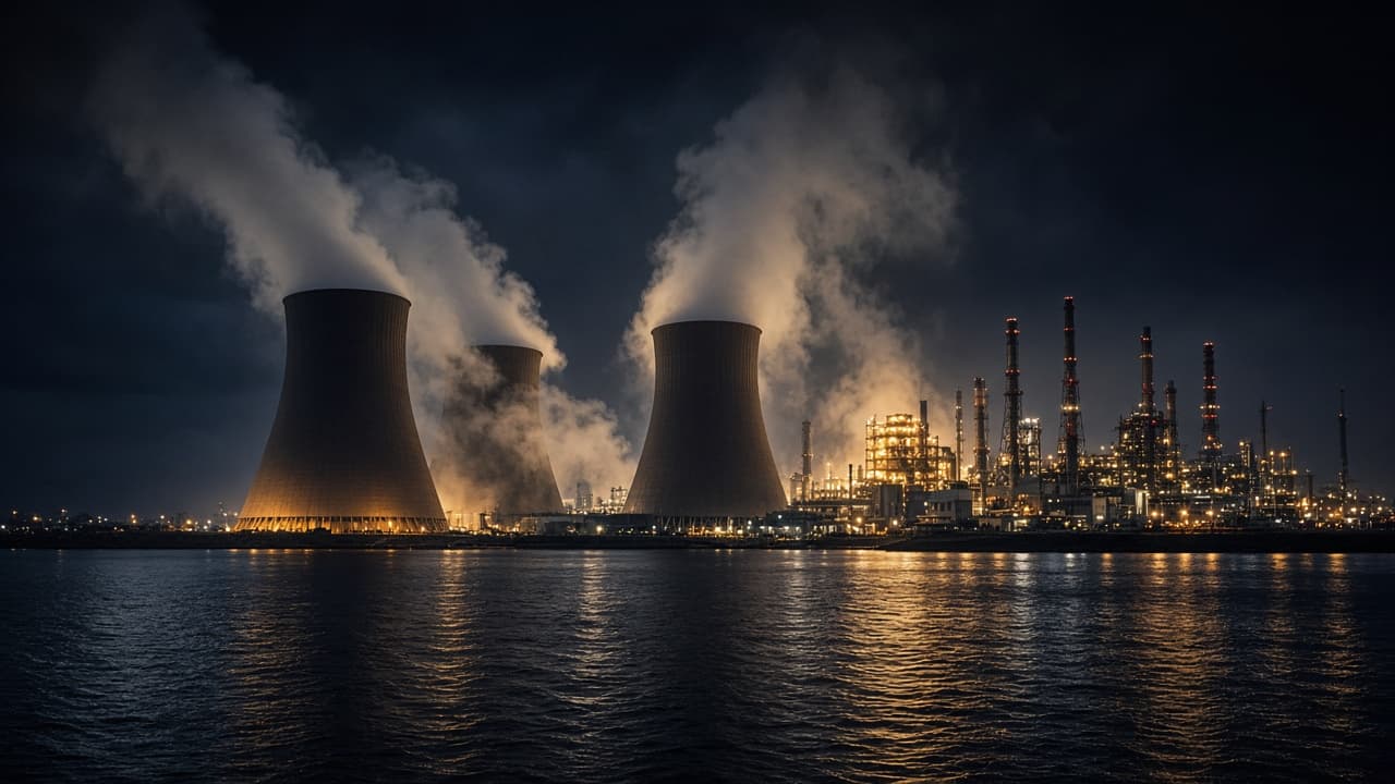 Power plant at night