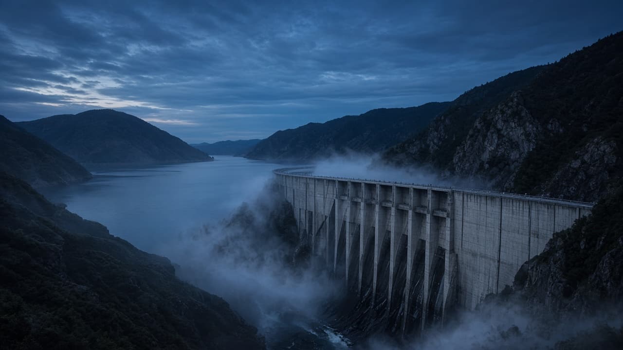 Giant dam spillway